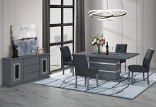 Monaco 5 Pc Dining Set in Dark Gray